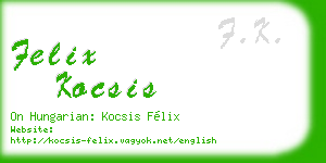 felix kocsis business card