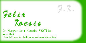 felix kocsis business card